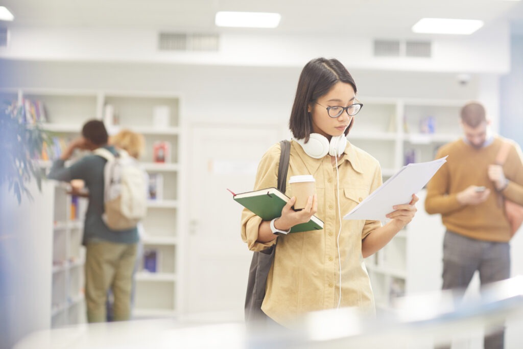 Asian Young Woman in College