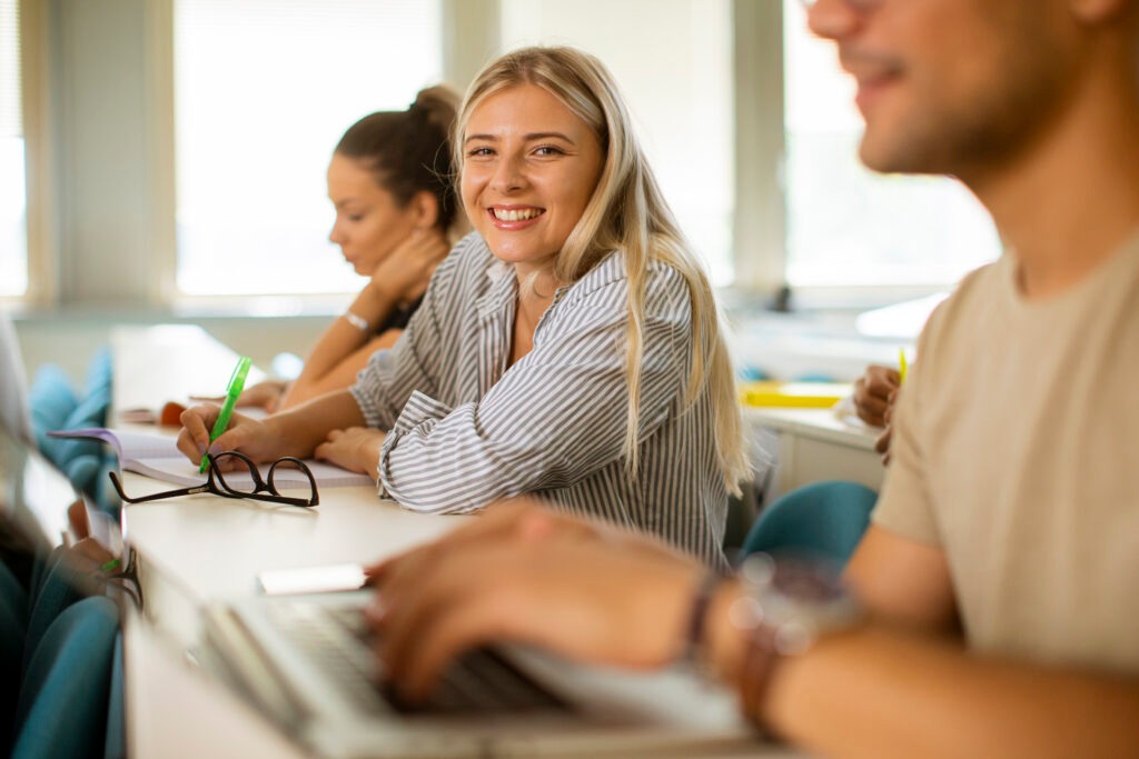 University students in the classroom