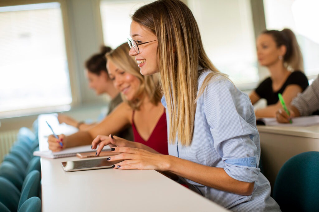 University students in the classroom