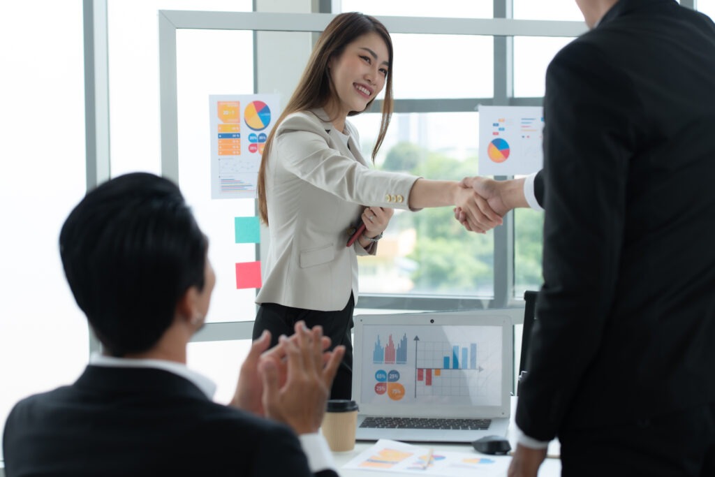 Young asian woman freshmen in the new generation of entrepreneurs team.