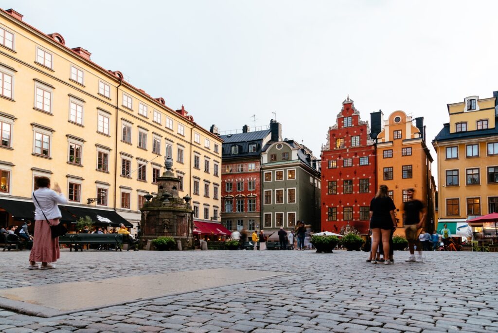 Scenic view of Stortorget square in Gamla Stan in Stockholm