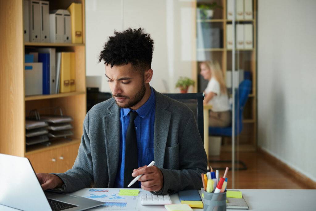 Entrepreneur Working on Research