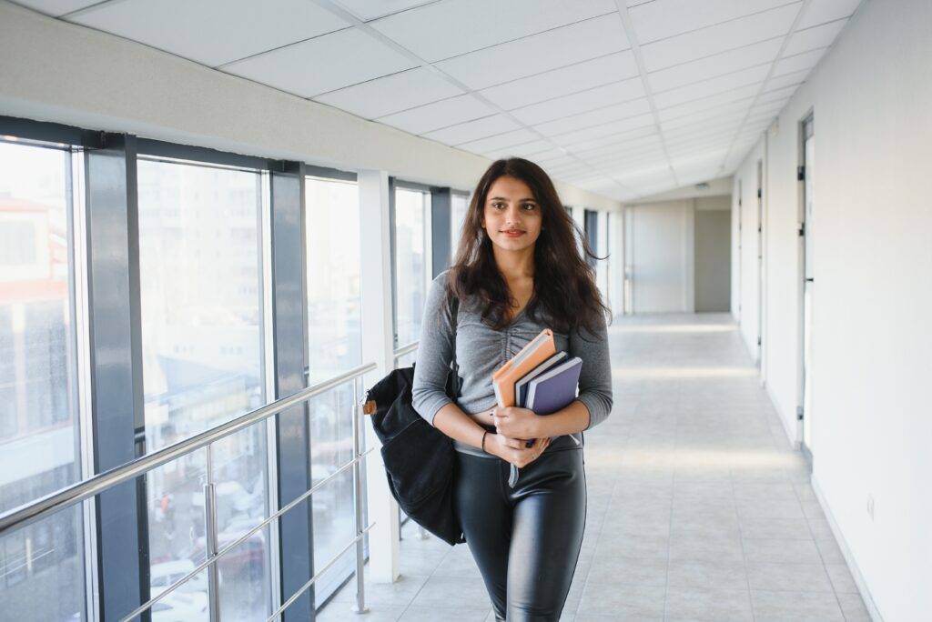 gorgeous indian female university student portrait